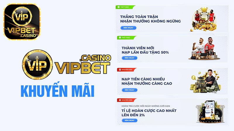 Các chương trình khuyến mãi tại nhà cái Vipbet
